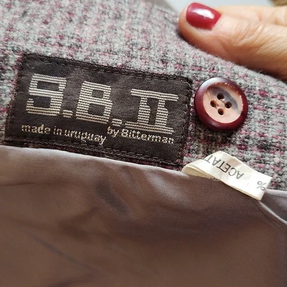 Vintage ladies tweed, wool blazer, size 13/14 Made in Uruguay. Fits like 6 or 8. - Picture 11 of 16